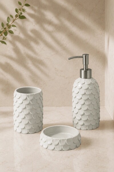 İrya Lindy 3 Piece Bathroom Accessory Set Gray