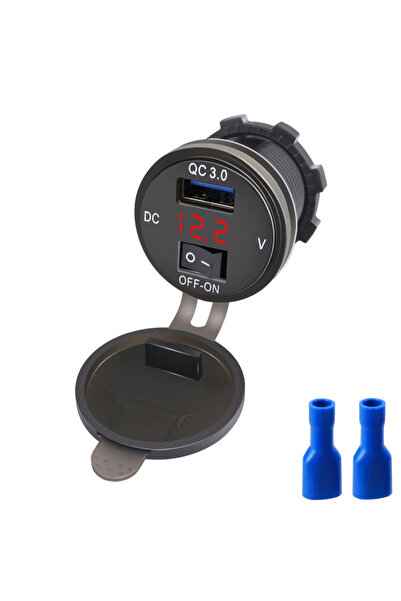 Choice RED Quick Charge 3.0 USB Car Charger Socket Digital Display Voltmeter ...