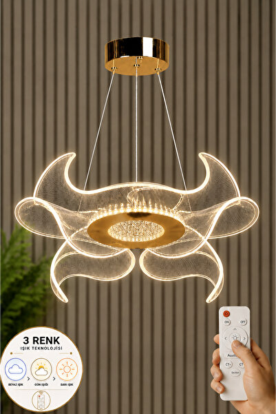 Luna Lighting Fresh Model Gold Kaplama 3 Renk Metal Salon Mutfak Oturma Yatak...