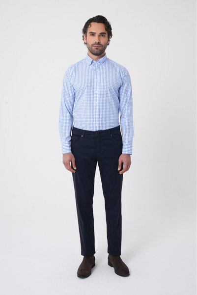 Bisse Navy Blue Cotton Sports Pants with Pockets