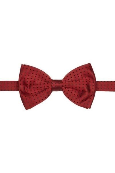 Bisse Red Polyester Polka Dot Tuxedo Bow Tie