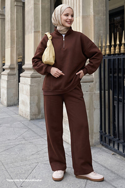 InStyle Raised Zippered Bitter Coffee Double Set