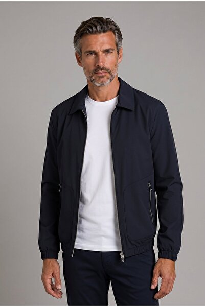 Bisse Lacivert Regular Fit Bebe Yaka Mont