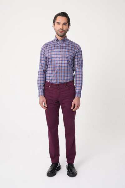 Bisse Burgundy Cotton Pocketed Sports Pants