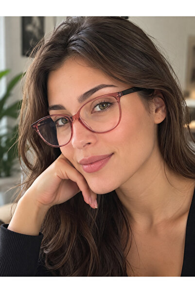 By Donetto Vixen Dried Rose Cateye Women's Blue Light Protection Computer Scr...