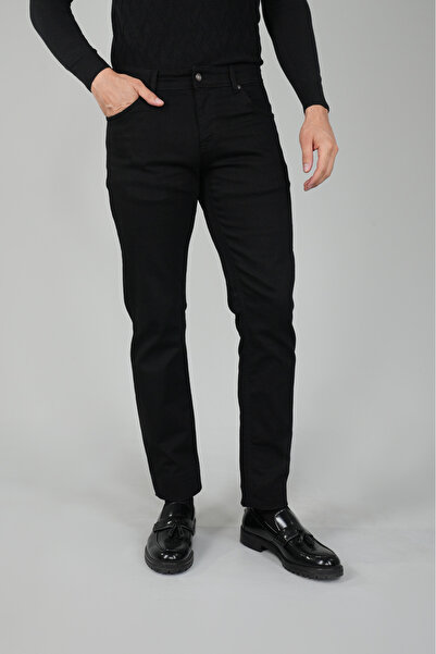 Bisse Siyah Denim Pamuklu 5 Cepli Erkek Pantolon