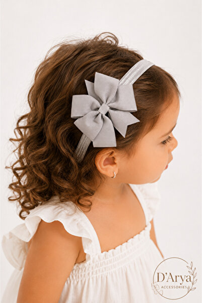 Darya Dd200 Gray Bow Baby & Kids Hair Band