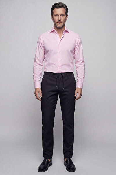 Bisse Pembe Regular Fit Cepsiz Uzun İtalyan Kaya Gömlek