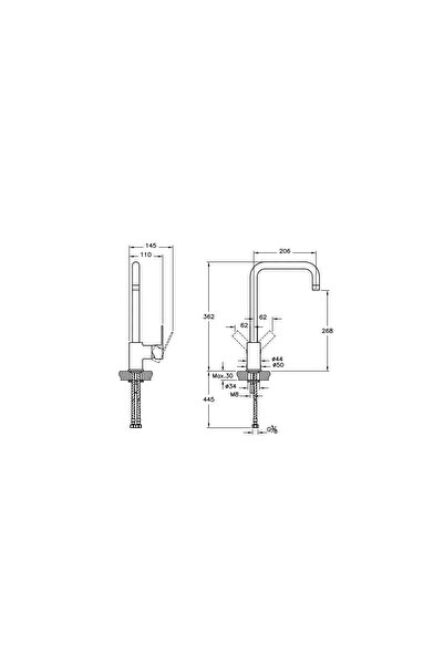 Artema Flo S A42103 Eviye Mutfak Bataryası, Krom