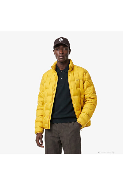 Lacoste Erkek Regular Fit Dik Yaka Kapitone Sarı Mont