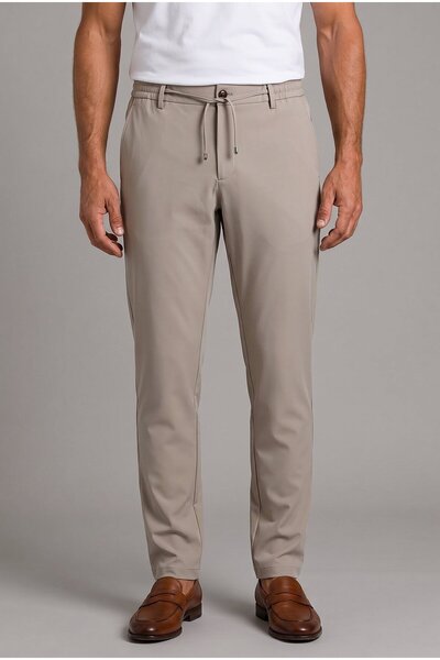 Bisse Bej Jogger İpli Spor Pantolon