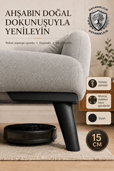 ŞİVAN DİZAYN Picior de mobilier conic din lemn de 15 cm 1. Mobilier negru din...
