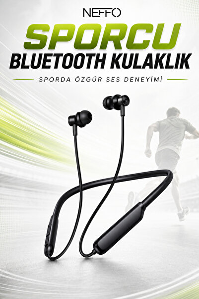 NEFFO Boyun Askılı Kablosuz Dijital Göstergeli Bluetooth Sporcu Kulaklığı 120...