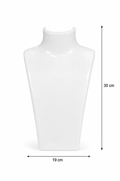 STAND MARKET Akrilik Takı Standı - Kolye, Küpe ve Set Teşhirlik Organizatör, Kolye Standı 19x30 cm. Beyaz
