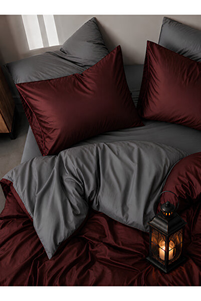 remtex 100% Cotton Satin (83 Thread-125 Gsm) Double-Sided Use Burgundy Gray D...