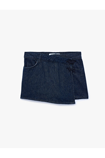 Koton Pamuklu Rahat Kalıp Cepli Denim Şort Etek