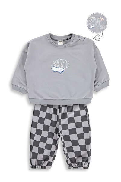 Civil Baby Skate Printed 6-18 Month Set - Gray