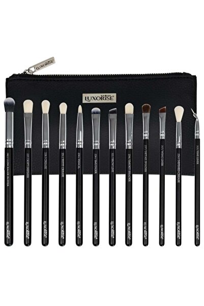 LUXORISE Set de 12 pensule de machiaj Brilliance Silver + pungă cadou