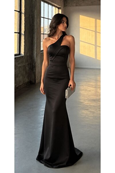 Modafeminen Scuba Fabric Cross Collar Strap Fish Dress Evening Dress 582211 B...