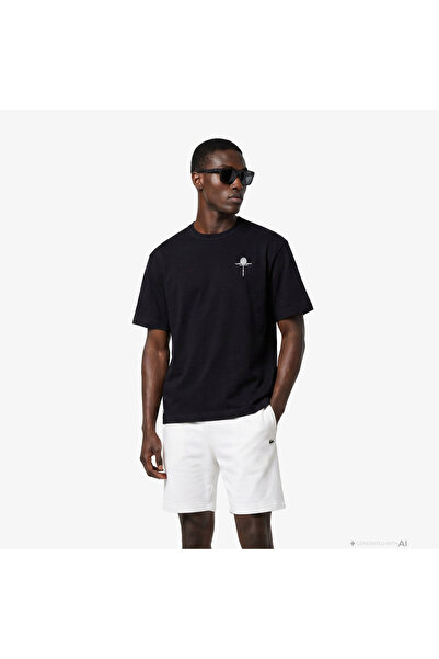 Lacoste Erkek Loose Fit Bisiklet Yaka Siyah T-Shirt