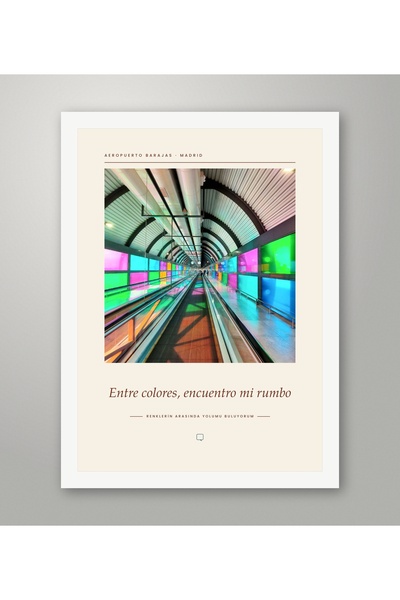 nediyonpasha Beyaz Çerçeveli Madrid Barajas T4 Havalimanı İspanya Poster | Du...