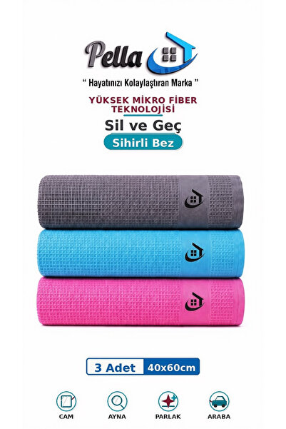 pella Classic 3-Pack Microfiber Cleaning Cloth, Glass, Car, Kitchen Cloth, Pi...