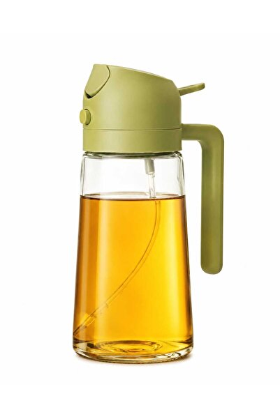 LEOXOL Glass Oil Dispenser Bottle | 470ml Pourer And Sprayer | Refillable Coo...
