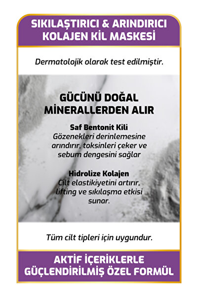 New Essentials Kolajen Kil Maskesi-Sıkılaştırıcı, Arındırıcı & Peeling Etkili Yüz Maskesi- 125 gr
