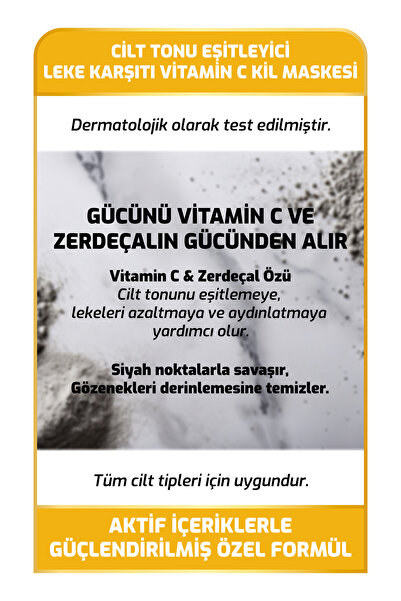 New Essentials Cilt Tonu Eşitleyici, Peeling Etkili Kil Maskesi 125 gr- (Ascorbic Acid & Curcumin)