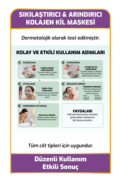 New Essentials Kolajen Kil Maskesi-Sıkılaştırıcı, Arındırıcı & Peeling Etkili Yüz Maskesi- 125 gr