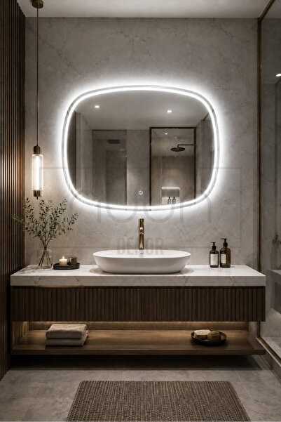 NUUN DEKOR 90x70 DOKUNMATİK LEDLİ AYNA - DİMMER ÖZELLİKLİ