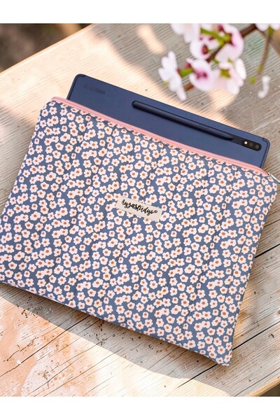 Ayza Stüdyo Minik Çiçekli iPad Tablet Çantası, 10-12 inç Uyumlu