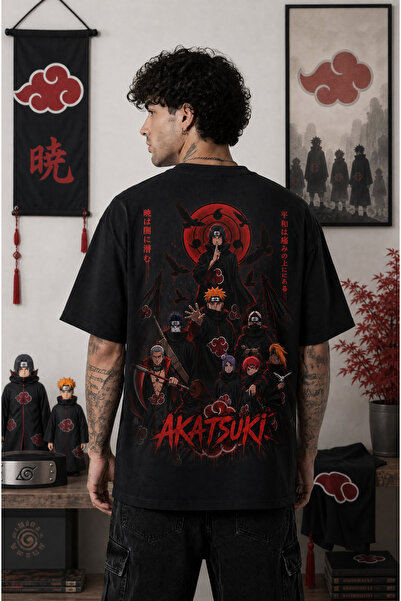 Ninkasiwear تي شيرت ناروتو أكاتسوكي أنيمي للجنسين مقاس كبير جدًا مصنوع من الق...