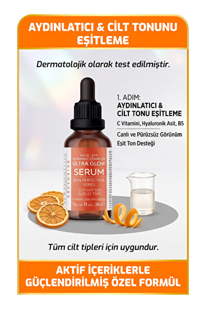 New Essentials Cilt Tonu Eşitlemeye Yardımcı & Anti-Aging Etkili Cilt Bakım Seti (Vita-C + Kolajen)
