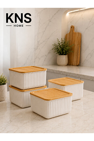 KNS Home bambu görünümlü saklama kabı