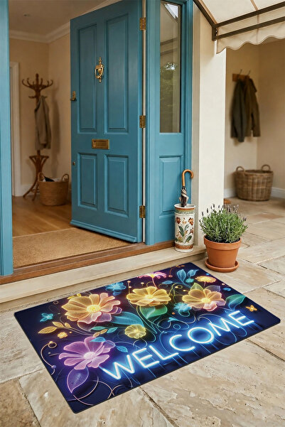 Valerine Life Χαλάκι πόρτας 45x70cm Αντιολισθητική βάση Διακοσμητικά λουλούδι...