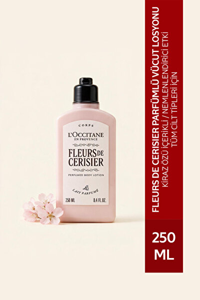 L'Occitane Fleurs de Cerisier Parfümlü Vücut Losyonu, Kiraz Özlü, 250 ml