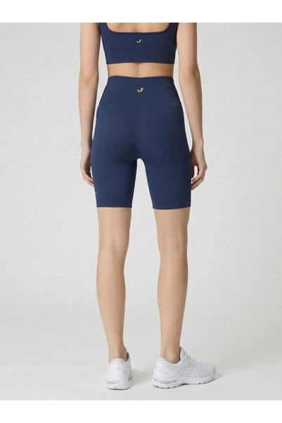Jerf Holly Honeycomb Patterned High Waist Biker Leggings Navy Blue