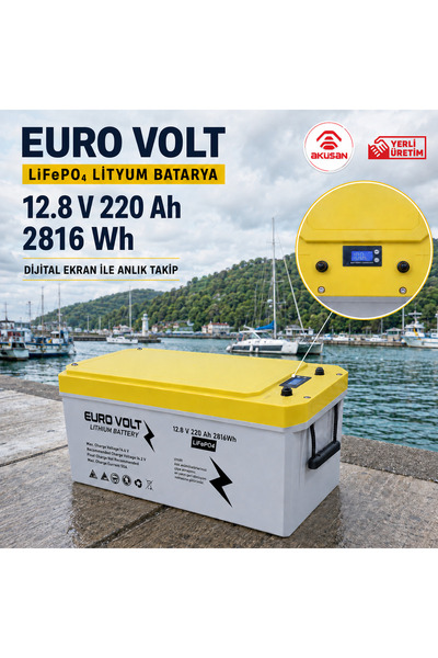 EUROVOLT Euro Volt Lityum Battery 12.8 V 210 Ah 2688 Wh Life PO4