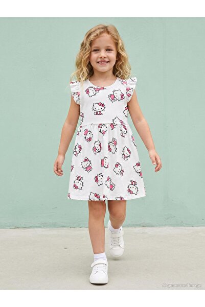 Hello Kitty Rochie pentru copii de 2-5 ani - Alb murdar