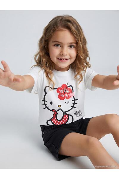 Hello Kitty Μπλουζάκι για παιδιά 2-5 ετών - Εκρού
