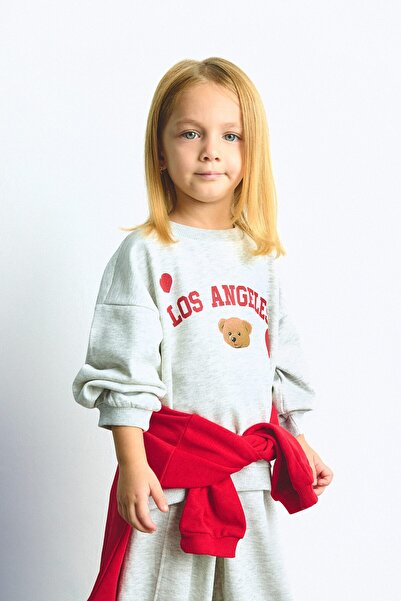 DeFacto Regular Fit Bisiklet Yaka Baskılı Kalın Sweatshirt Kız Bebek I1707A526AU