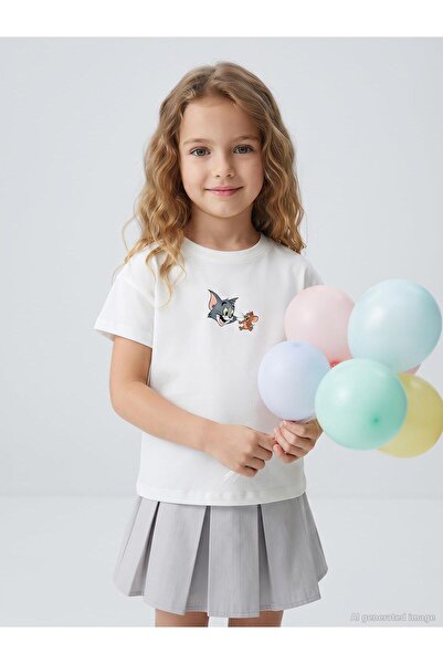 Tom and Jerry Tricou pentru copii de 2-5 ani - Alb murdar