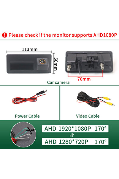 Choice كاميرا الرؤية الخلفية للسيارة AHD1080P-AHD720P 170° AHD 1080P لسيارة ف...