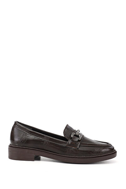 GÖNDERİ(R) Women's Brown Croco Loafer Shoes