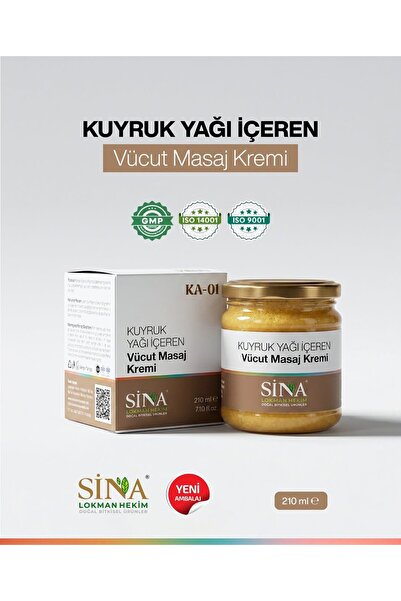SİNA LOKMAN HEKİM Kuyruk Yağı İçeren Yoğun Vücut Masaj Kremi 210 ml - Diz Bel...