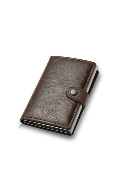 Choice Coffee Carbon Fiber Holder Wallet Men Rfid Smart Metal Thin Slim Pop U...
