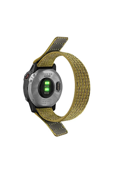 Choice19 QuickFit 22mm a-Yellow 26mm 22mm Nylon Loop Watch Band For Garmin Fe...