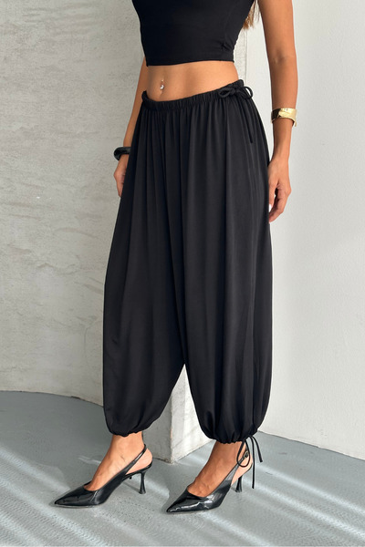 macharel jeans Rustik Arka Bağcıklı Şalvar Pantolon