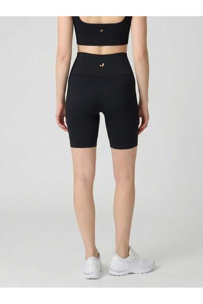 Jerf Holly Honeycomb Patterned High Waist Biker Leggings Black